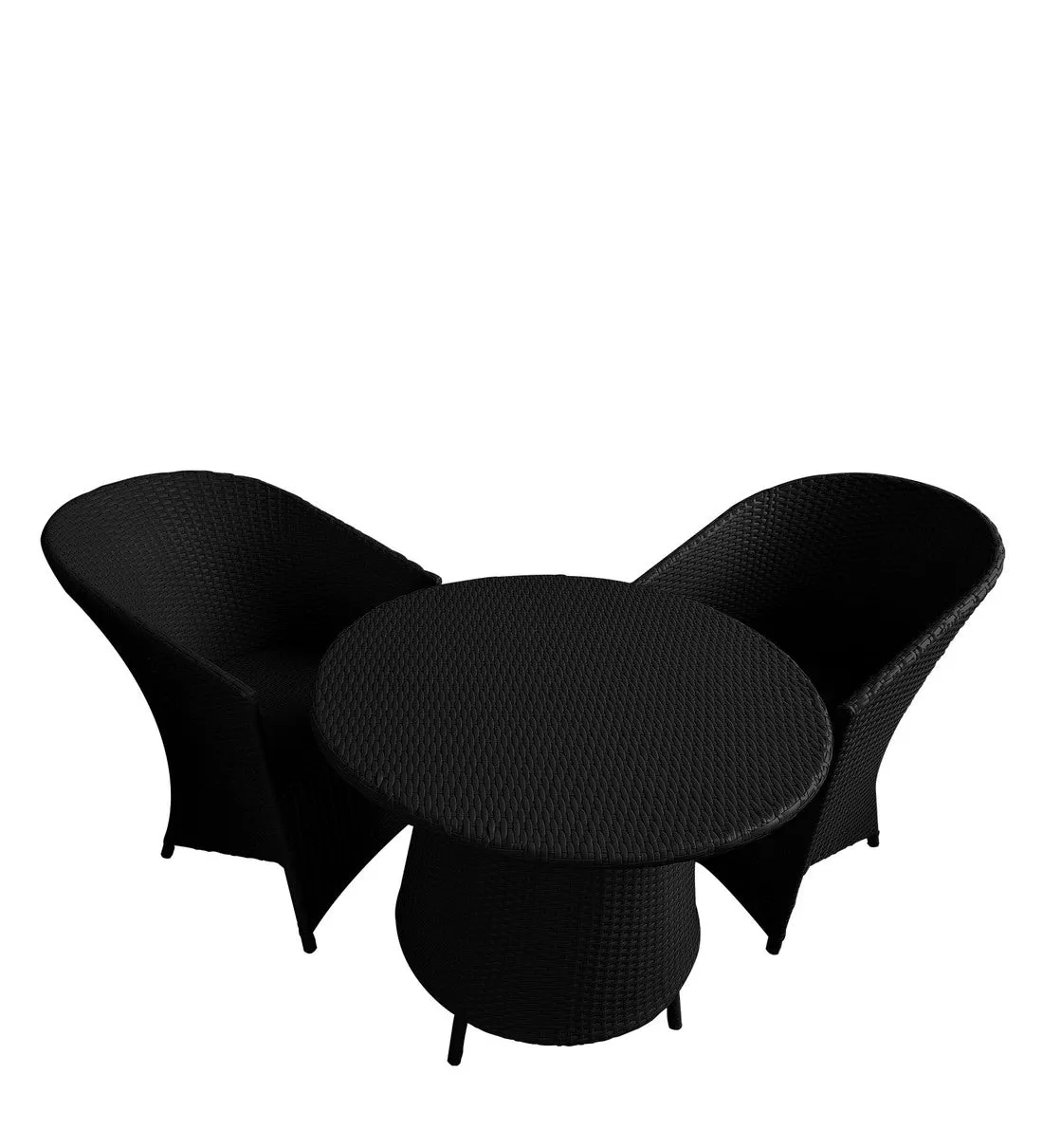 Nell Outdoor Patio Seating Set 2 Chairs and 1 Table Set (Black)