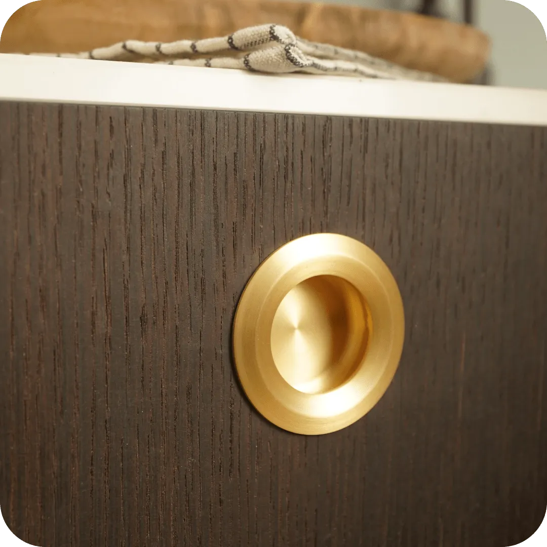 OLMO Round Recessed Pull Handle - Brass