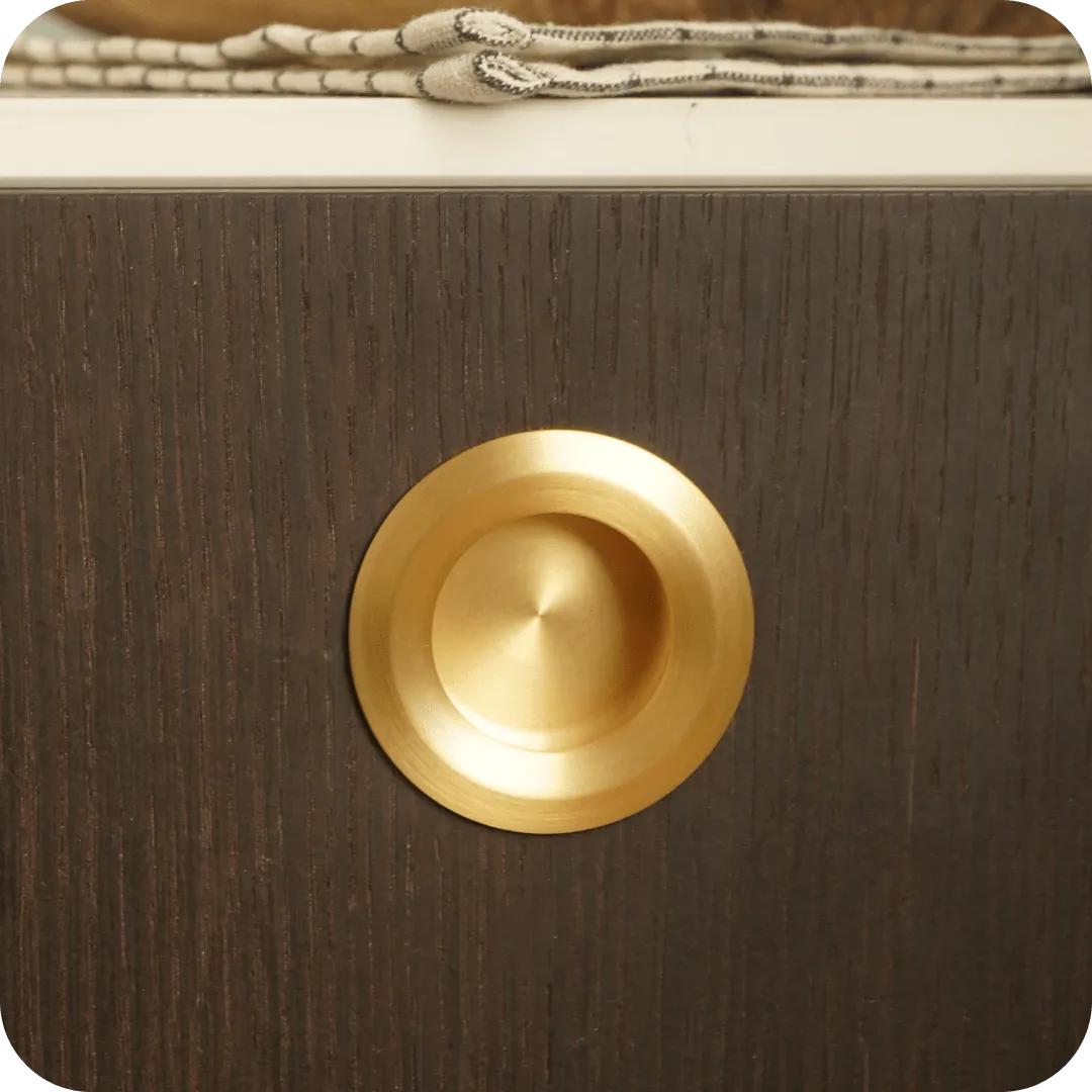 OLMO Round Recessed Pull Handle - Brass