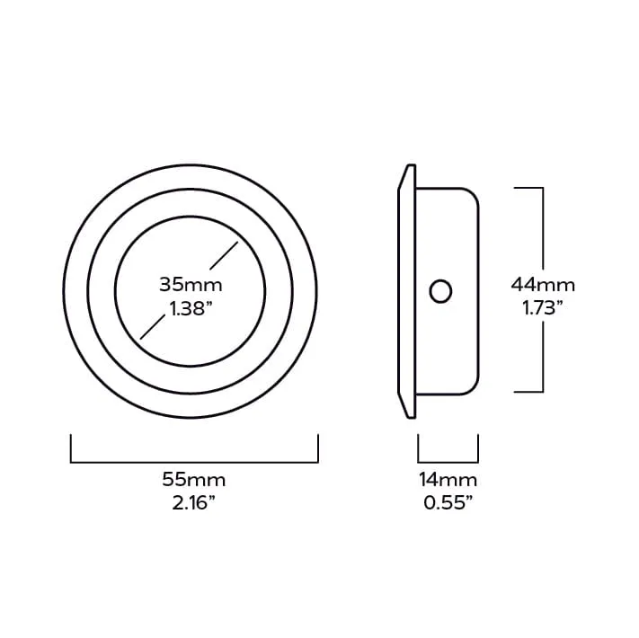 OLMO Round Recessed Pull Handle - Brass