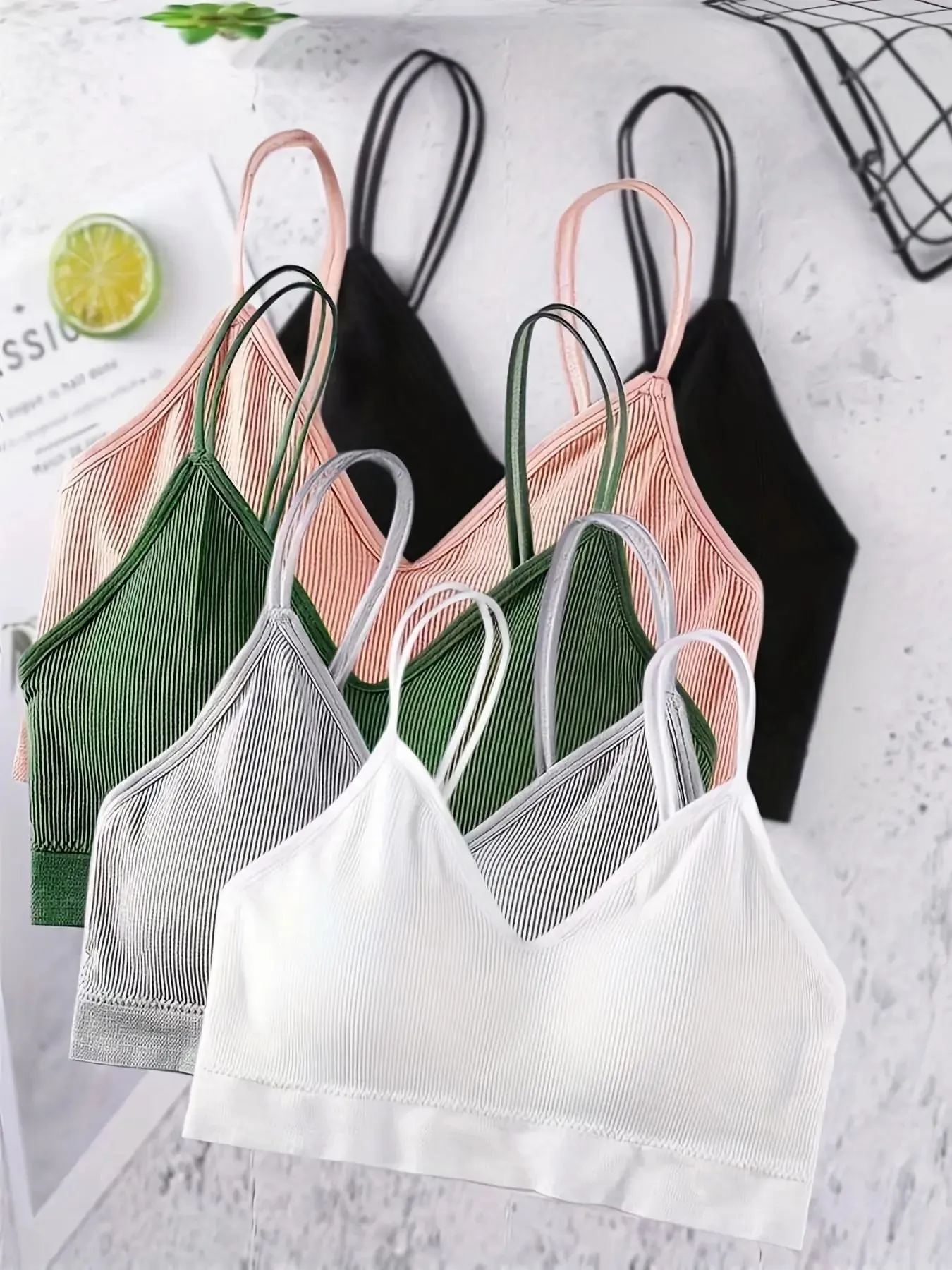 "Breathable Seamless Double Strap Wireless Bra for Women"