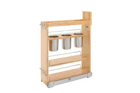 Rev-A-Shelf 6.5" Utensil Organizer W/Blum Soft Close 9" FL CAB 448UT-BCSC-6C