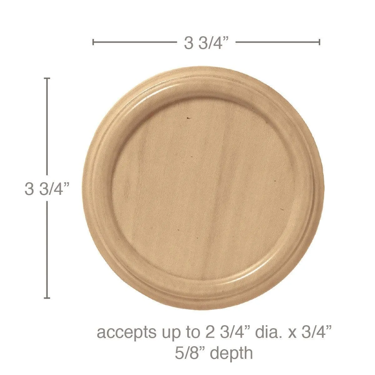 Rosette Plate(Accepts up to 2 3/4 dia. X 3/4), Sold 2 per card, 3 3/4'' dia. x 5/8''