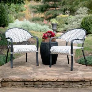 Shore Outdoor Patio Seating Set 2 Chairs and 1 Table Set (Black   White)