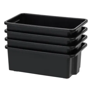 Small Stacking Storage Tray, 4 Pack, Black