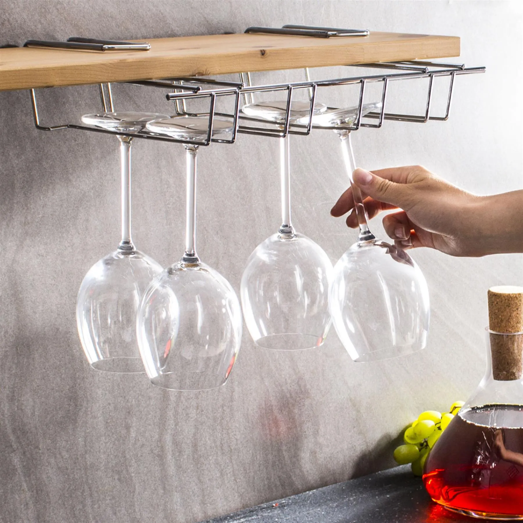 Under Shelf Wine Glass Rack