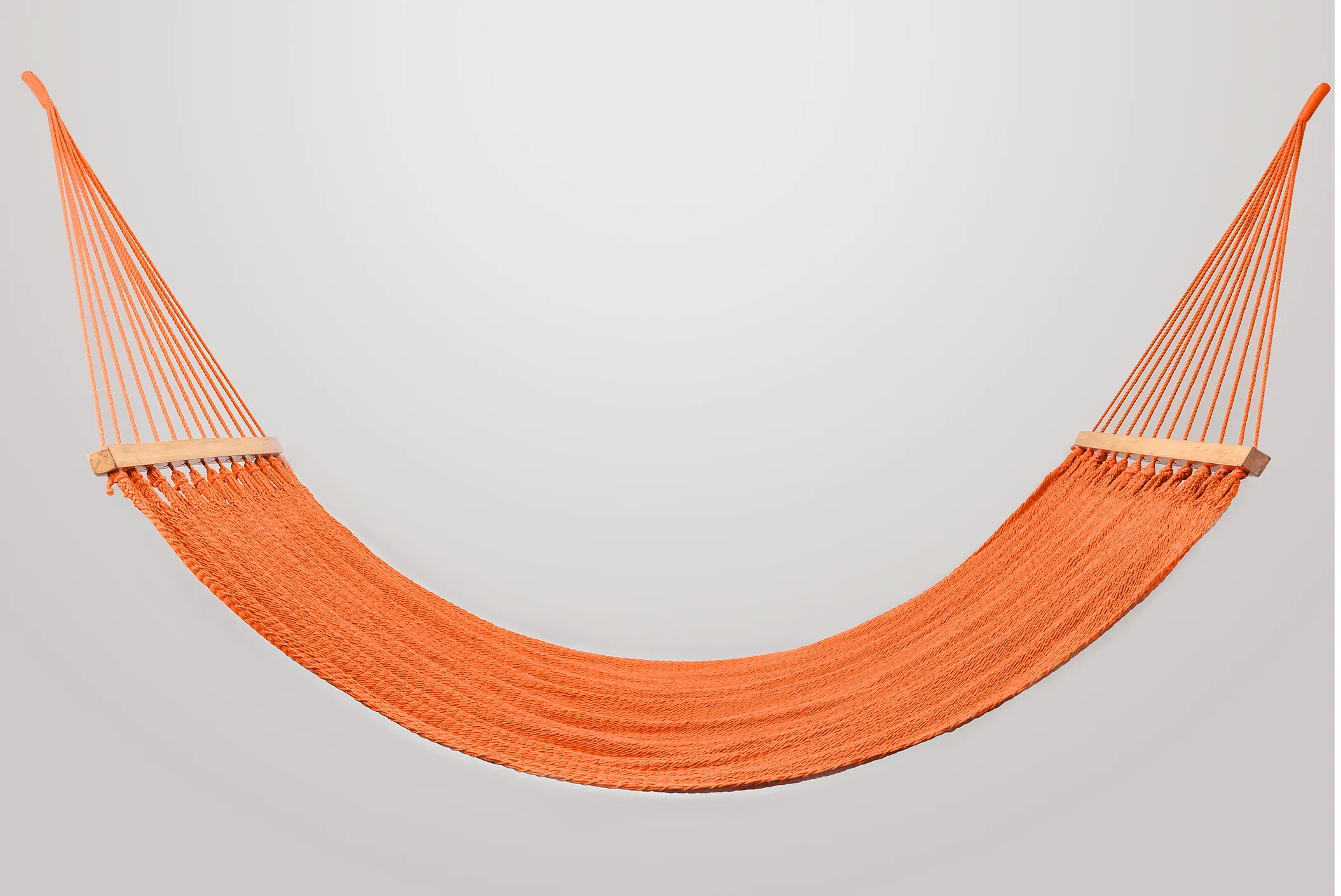 Vivid Orange Cotton Hammock (Wooden Bar)