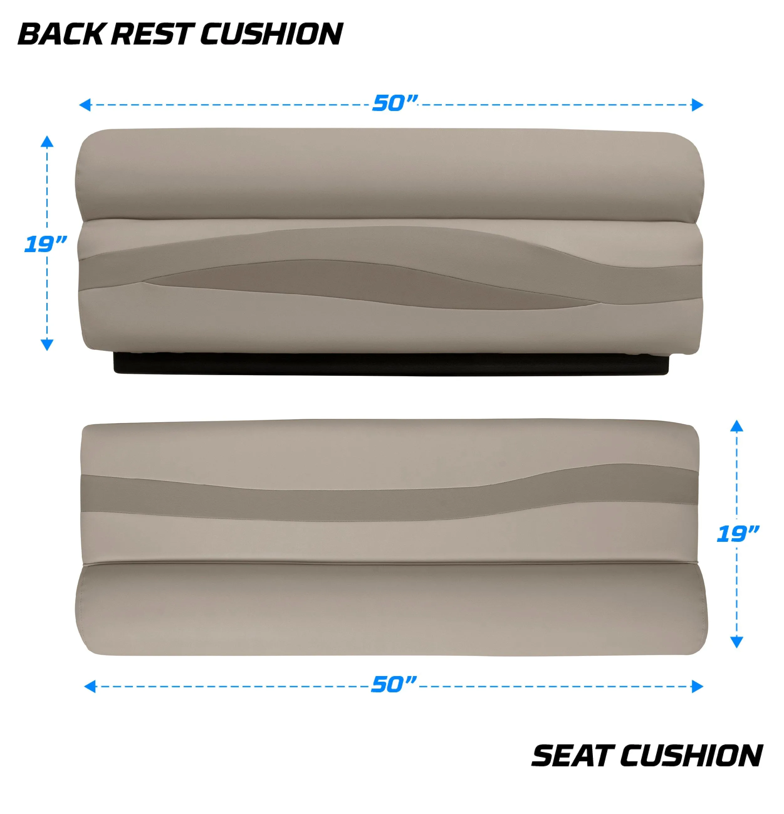 Wise BM1145 Premier Pontoon 50" Bench Cushion Set