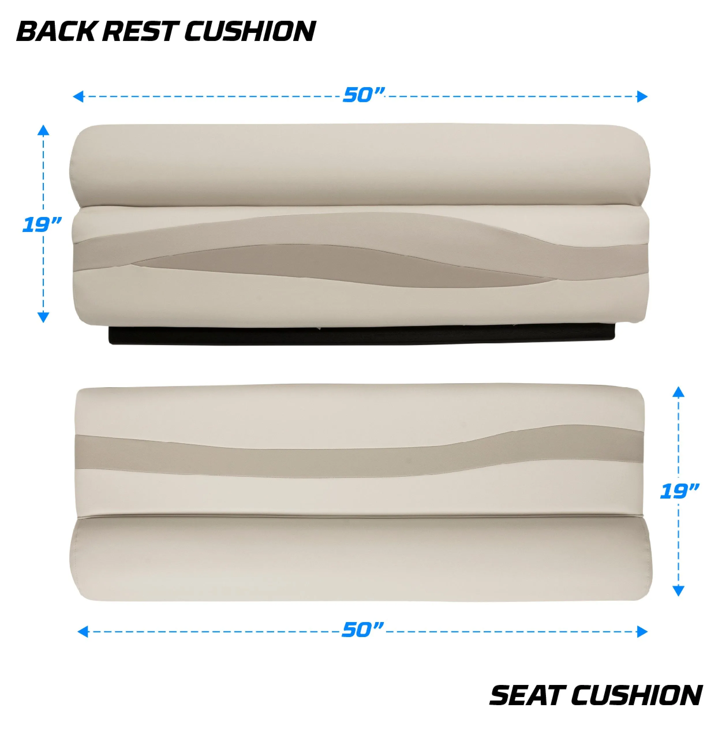 Wise BM1145 Premier Pontoon 50" Bench Cushion Set