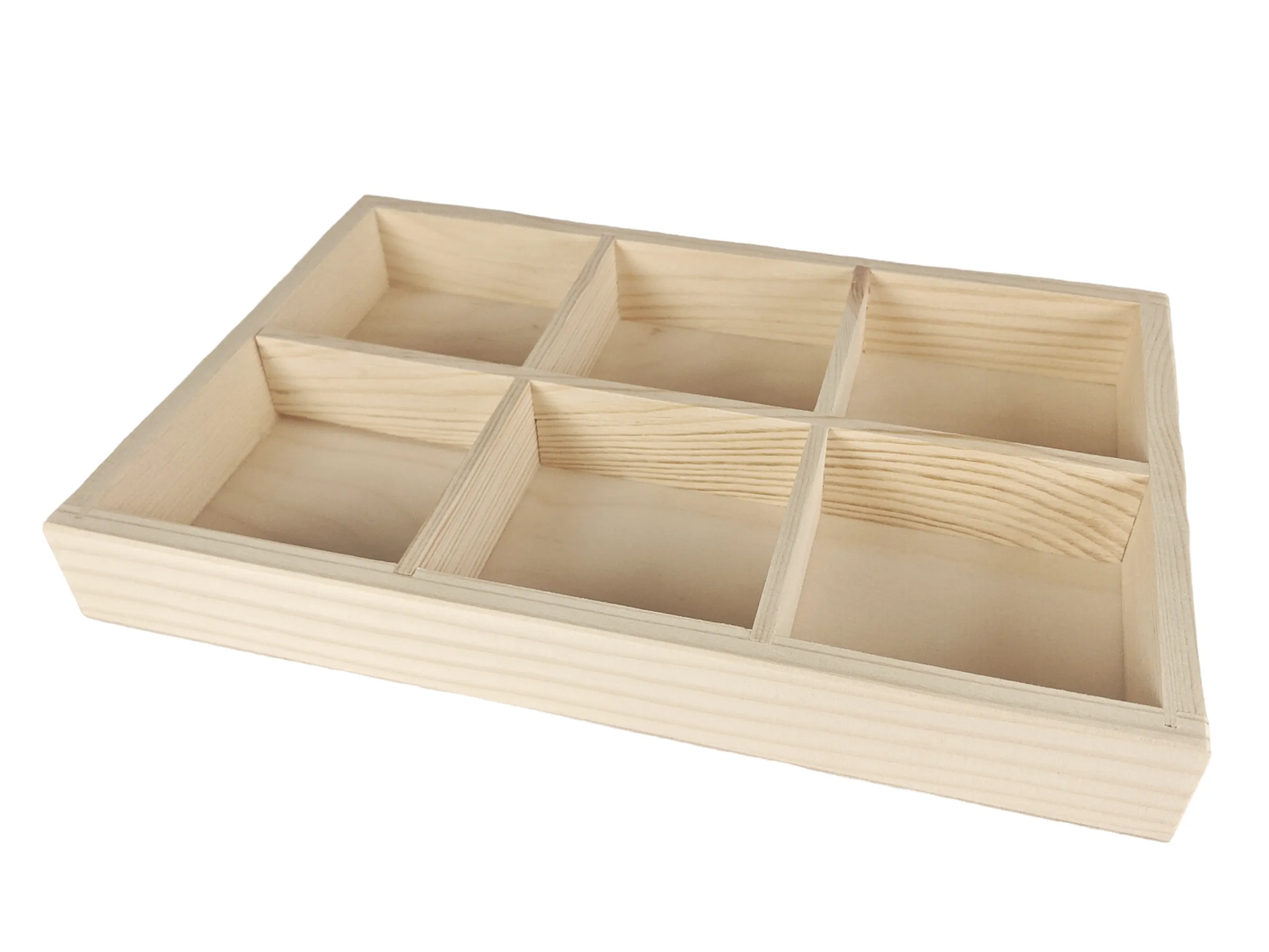 Wooden Shelf Display / Tray with 6 Compartments