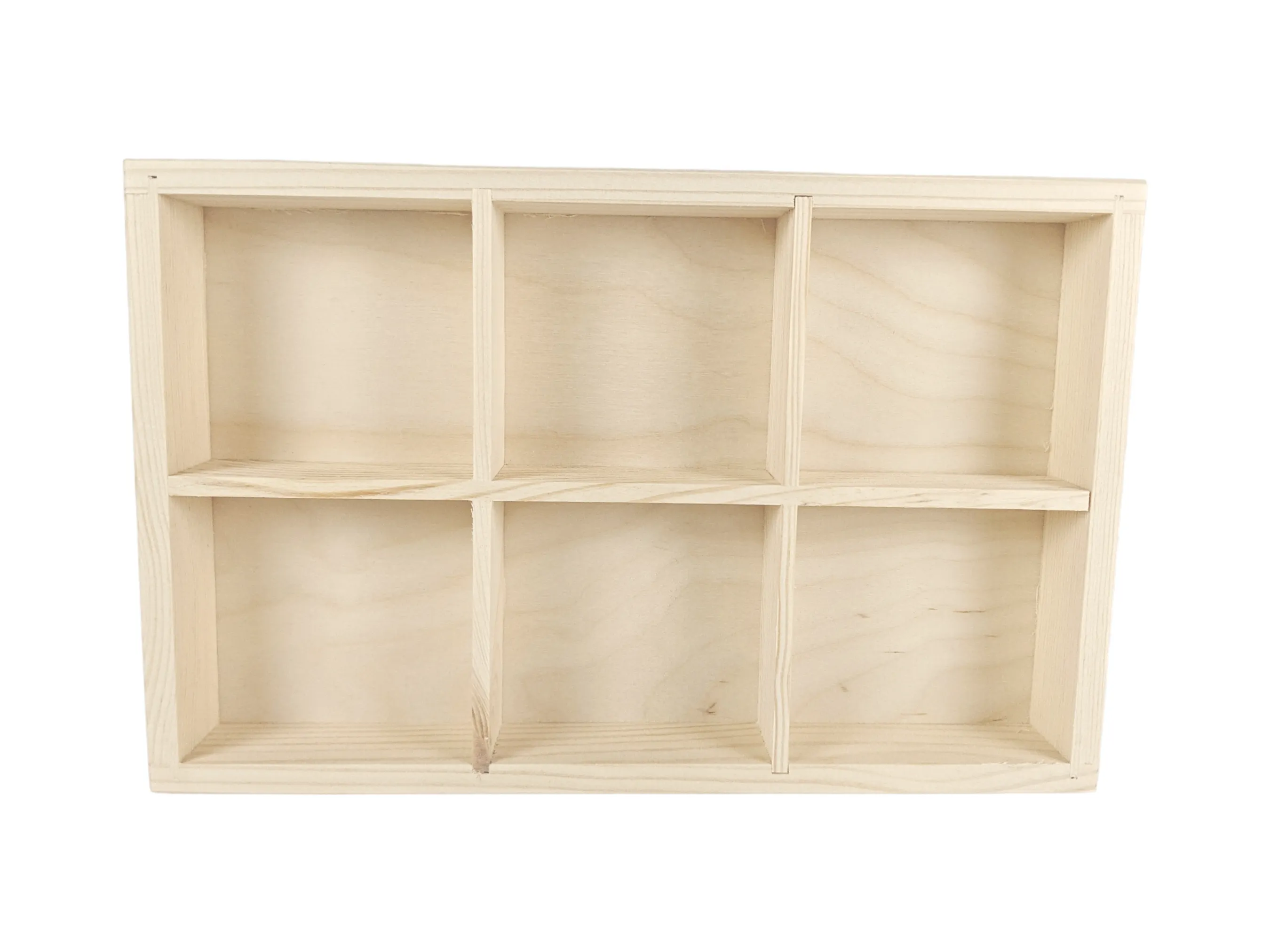 Wooden Shelf Display / Tray with 6 Compartments