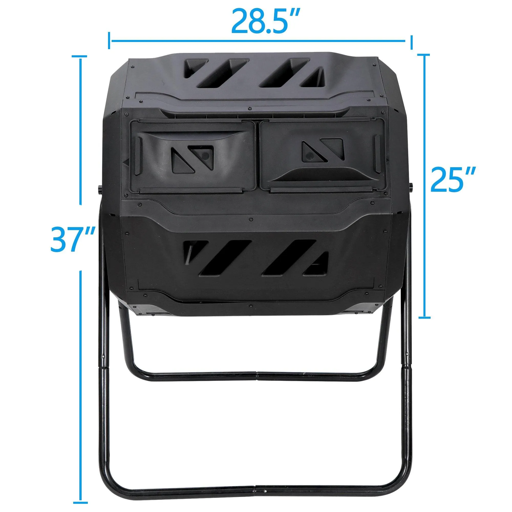 ZENY™ Large Composting Tumbler 43 Gallon Capacity Composter, Dual Chamber Rotating Waste Bins